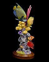 Emperor Angel Fish & Ornate Butterflyfish - Carving Height 23"