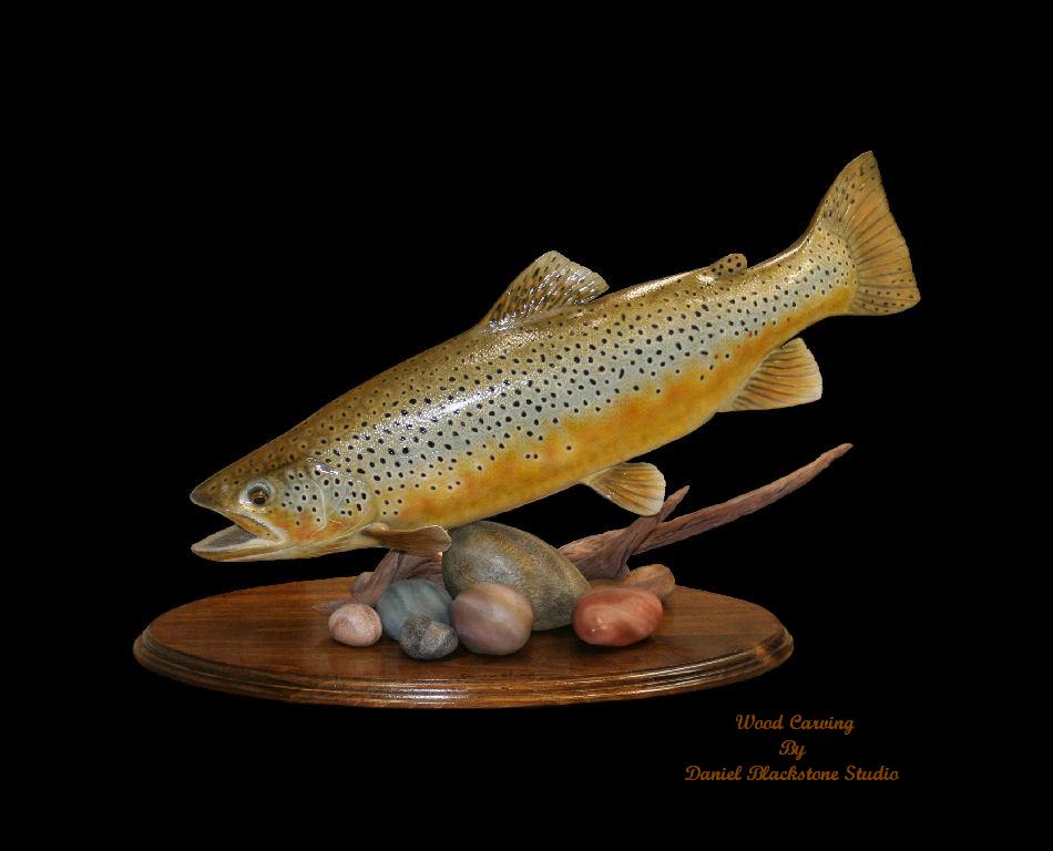 Nature Brown Trout Wood Peice 24x24